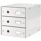 Pojemnik z szufladami click & store, biaŁy / szer.290 x wys.283 x dŁ.360 mm, 3 szuflady l6048-00-01