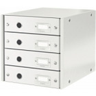 Pojemnik z szufladami click & store, biaŁy / szer.290 x wys.283 x dŁ.360 mm, 4 szuflady l6049-00-01
