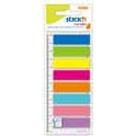 Zak�adki indeksuj�ce stickn 45x12 mix 8 kolor�w neonowych 25 kart. z linijk� 12cm 21345