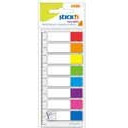 Zakadki indeksujce stickn 45x12 kolorowe zakoczenia mix 8 kolorw neonowych z linijk 12cm 21467