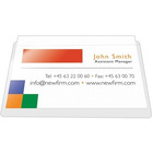 Kieszenie samoprzylepne na wizyt�wki q-connect, 100 sztuk, rozci�ta d�u�szy bok