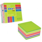 Notesy samoprzylepne kostka stickn, mix zielone / ŻÓŁte / rÓŻowe 76 x 76 mm, 400 kart. 21537