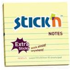 Notesy samoprzylepne extra sticky, ӣty pastelowy linie - 101 x 101 mm, 90 kart.21586