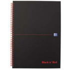 Ko�onotatnik oxford black n red, a4 / ok�adka polipropylenowa, 70 / kratka