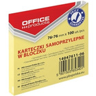 Karteczki samopoprzylepne office products, pastel jasnoŻÓŁty, zestaw 1x100, 76 x 76 mm 14047611-06