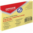 Karteczki samopoprzylepne office products, pastel jasnoŻÓŁty, zestaw 1x100, 101 x 76 mm 14047711-06