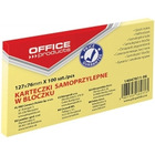 Karteczki samopoprzylepne office products, pastel jasnoŻÓŁty, zestaw 1x100, 127 x 76 mm 14047811-06