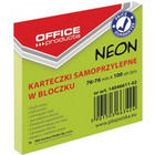 Karteczki samopoprzylepne office products, neon zielony, zestaw 1x100, 76 x 76 mm 14046611