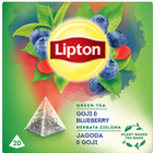 Herbata zielona lipton piramid green (20) jagoda+goji