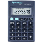 Kalkulator kieszonkowy donau tech 8poz. 127x104x8 mm czarny k-dt2086-01